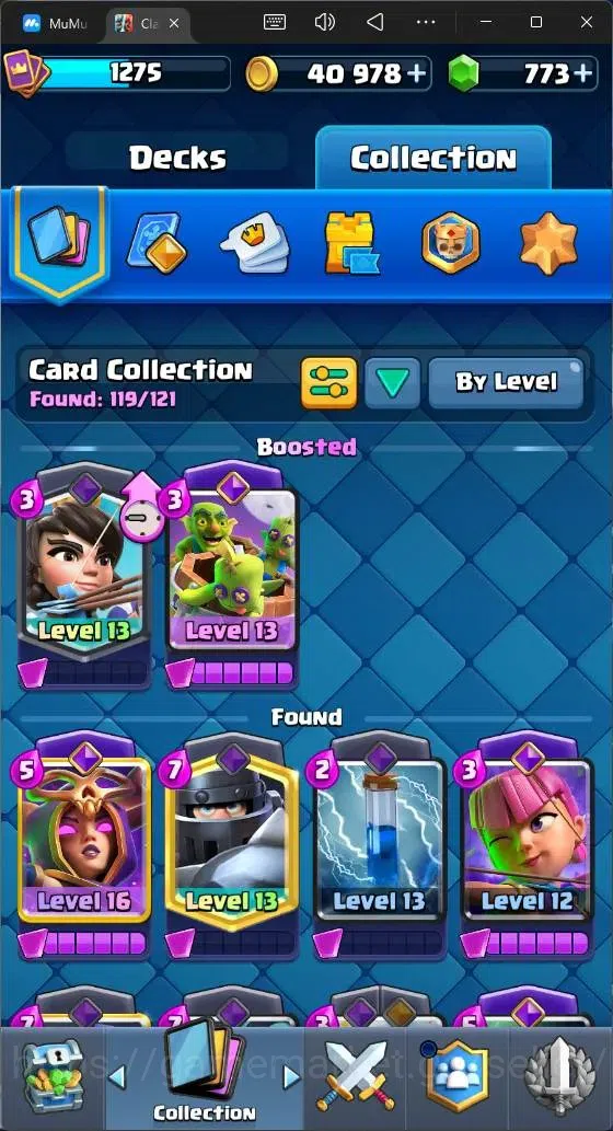 Clash Royale Accounts High-End Global |CL 1275|KTL 13|Trophy 9208|119 Cards|1 Max|6 Champ|3 Hero|8 Evo|773 Gems|40k 9