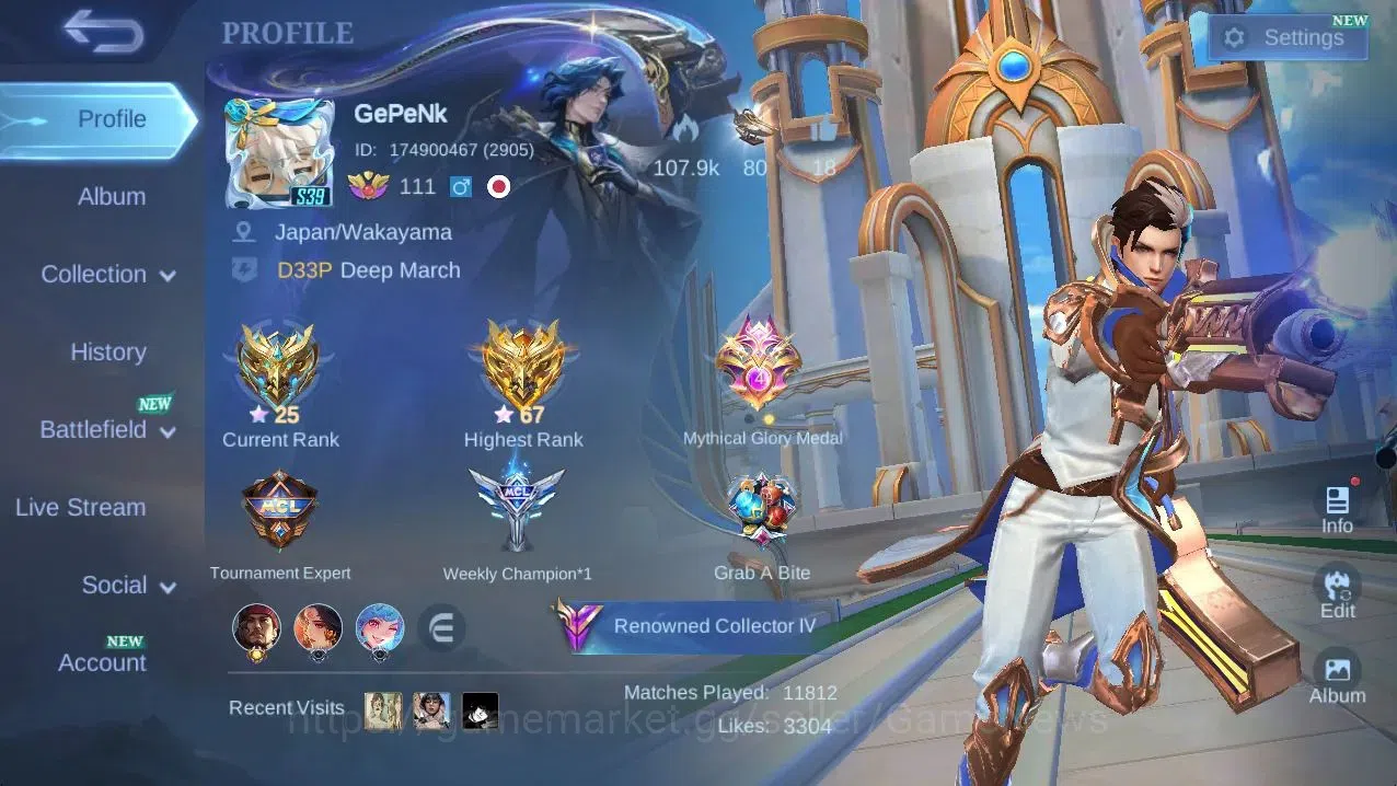 Mobile Legends: Bang Bang Accounts Hero132|Skin246|High Glory 67|KOF Karina,CC Natali image 2