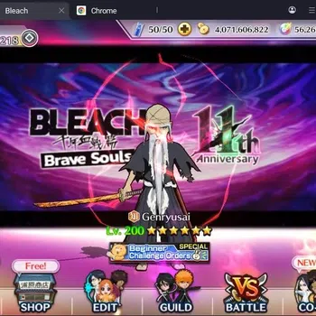 Bleach: Brave Souls Accounts Mid-Tier Global |4B BP+56 Orb|Mid Game|Genryusai TYBW26,Rangiku Sw23,Kenpachi9th,Zangtsu
