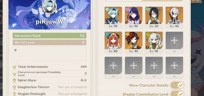 Genshin Impact Accounts Mid Game ASIA |AR 55 | 7 Limited + 4(*5Weapon 2
