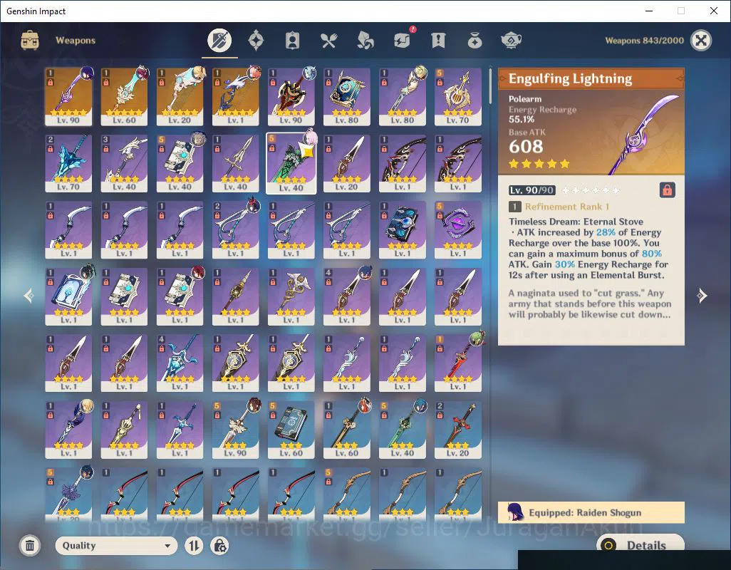 Genshin Impact Accounts Mid Game ASIA |AR 55 | 7 Limited + 4(*5Weapon 6