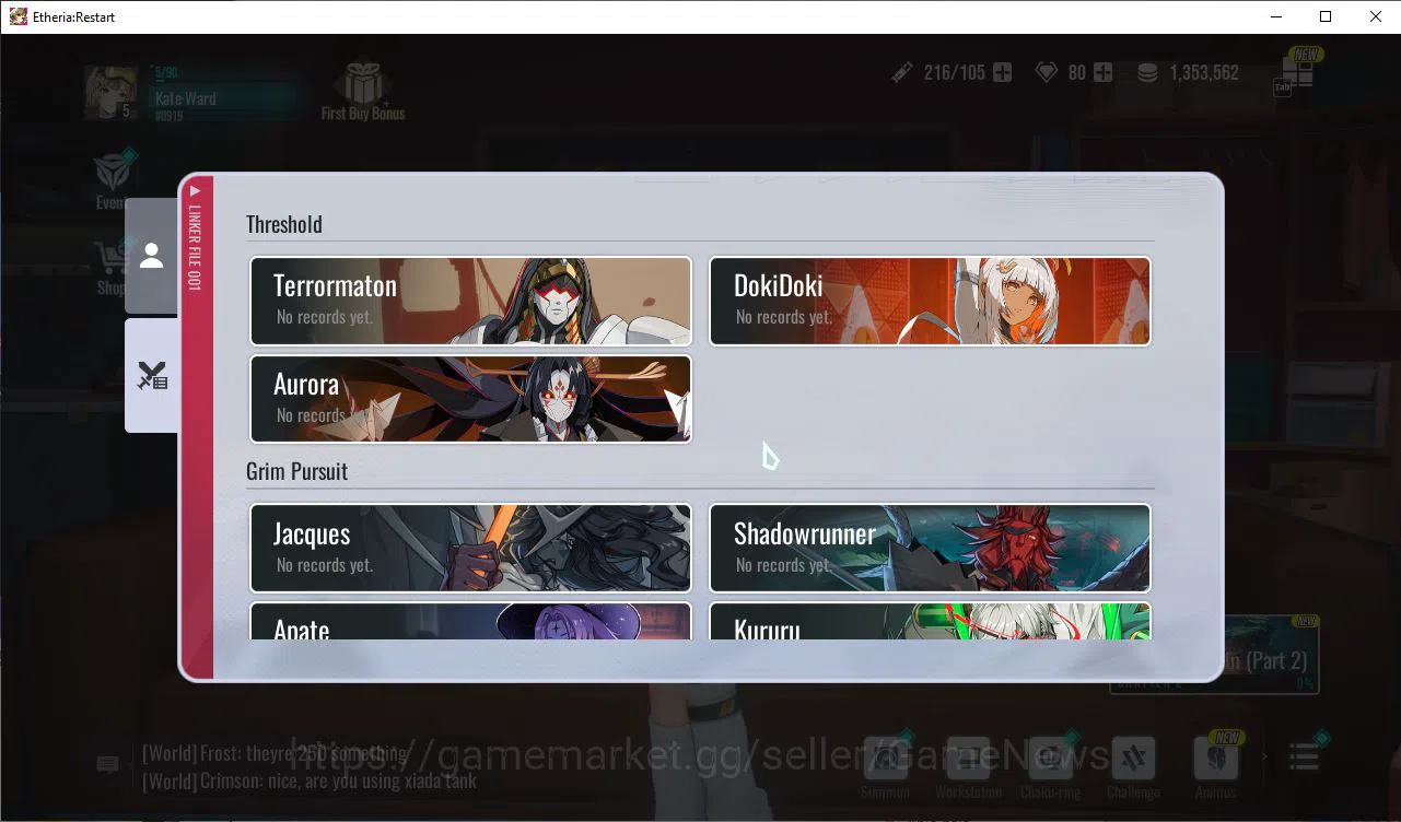Etheria: Restart Accounts Asia S20| 4 SSR(Lian,Lingluo,Mia,Bornova) 11 SR An image 4