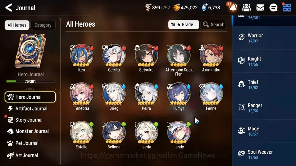 Epic Seven Accounts Limited Hero GLOBAL Unverif|New Era|3 ML(Salome,SE Celina,BW Iseria)+Estelle,Setsuka,Landy,AS Flan|PoH 7