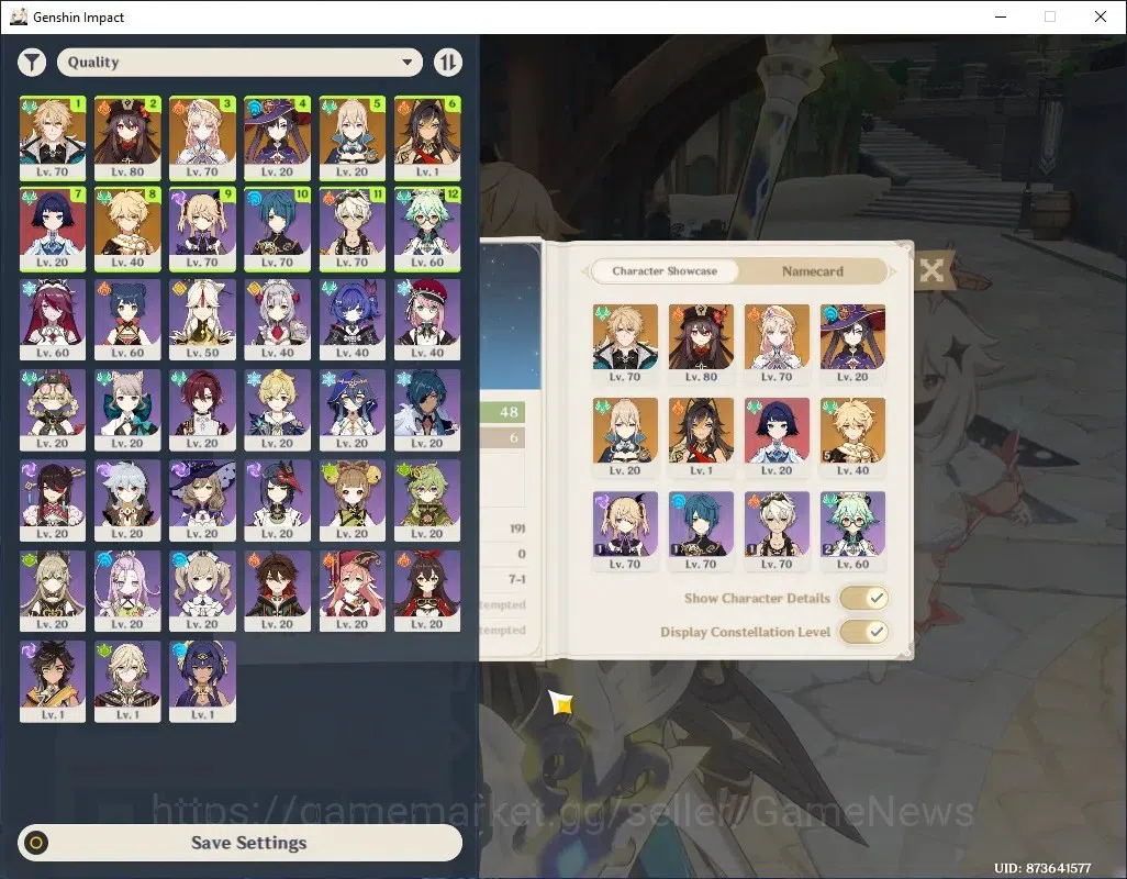 Genshin Impact Accounts Others Asia|AR 48|3 Limited (Nicole,Hu Tao,Varka) + 3 Std (Mona,Jean,Dehya)|Reuni ON|Male MC|Take 1