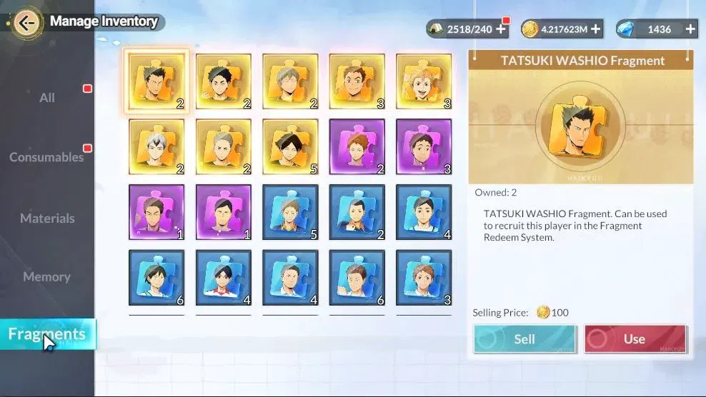 HAIKYU!! FLY HIGH Accounts SEA |Lvl 56|7 SP (Hinata,Nishinoya,Tetsuro,Keiji)+Memo,Oikawa,Bokuto,Tsukishima|1 UR (Kageyama)|6 10
