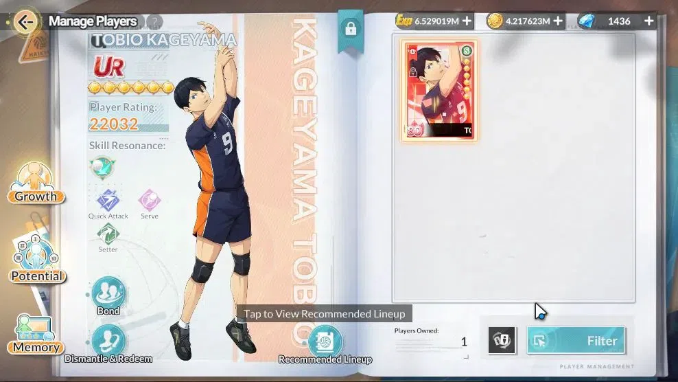 HAIKYU!! FLY HIGH Accounts SEA |Lvl 56|7 SP (Hinata,Nishinoya,Tetsuro,Keiji)+Memo,Oikawa,Bokuto,Tsukishima|1 UR (Kageyama)|6 2