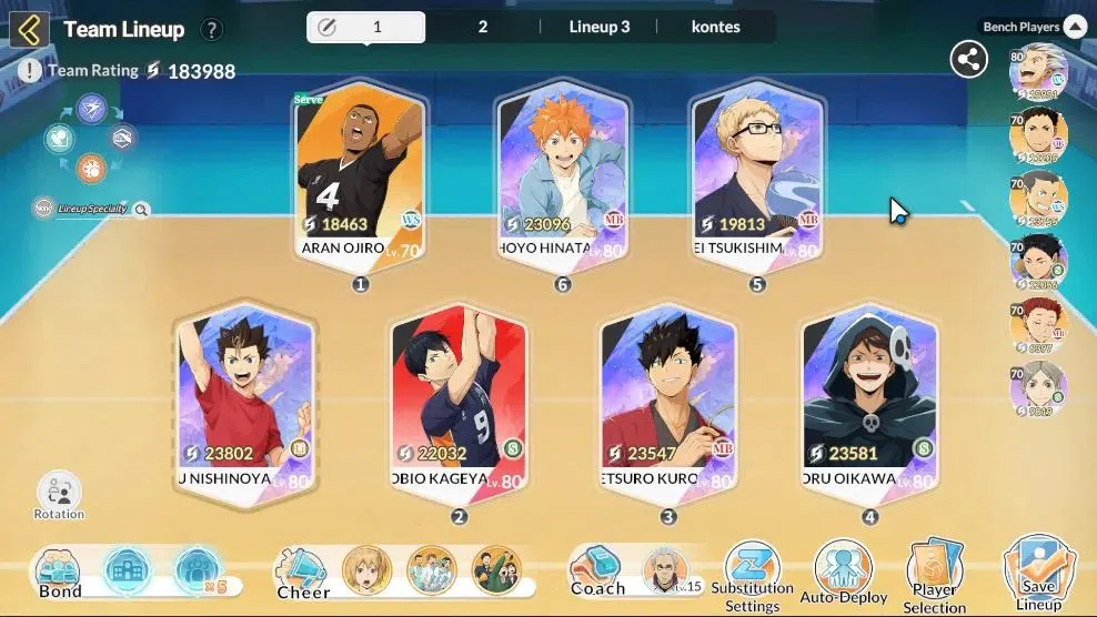 HAIKYU!! FLY HIGH Accounts SEA |Lvl 56|7 SP (Hinata,Nishinoya,Tetsuro,Keiji)+Memo,Oikawa,Bokuto,Tsukishima|1 UR (Kageyama)|6 4