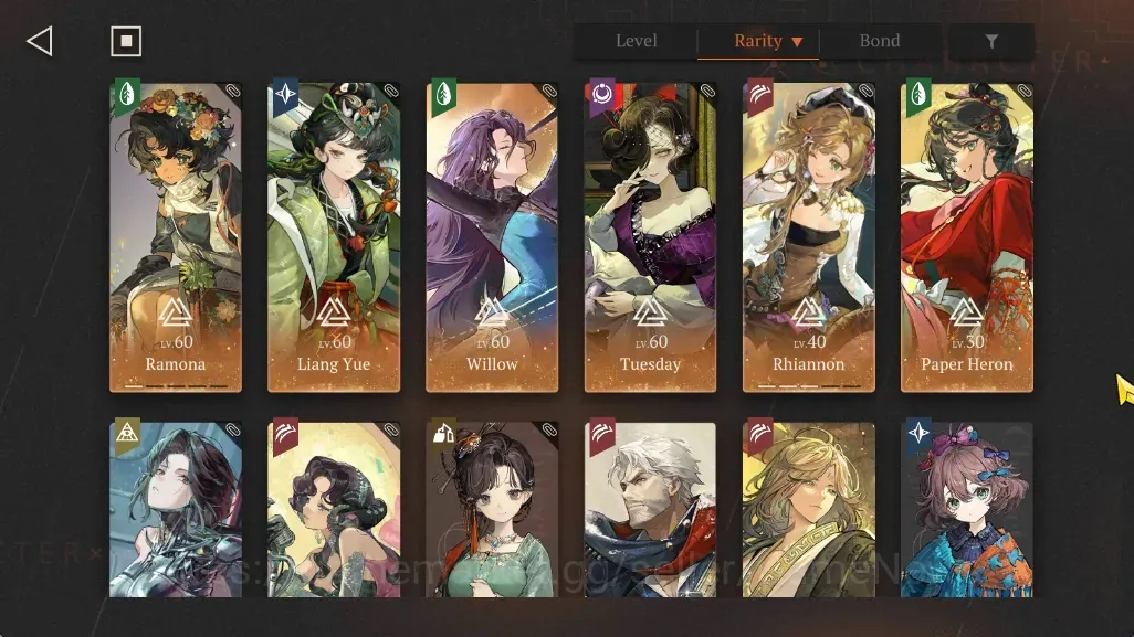 Reverse: 1999 Accounts Endgame Global|Lv 64|Team Ultimate & Liang Yue|36SSR 6Limit|Rhiannon P3,Jiu Niangzi P1,Paper 1