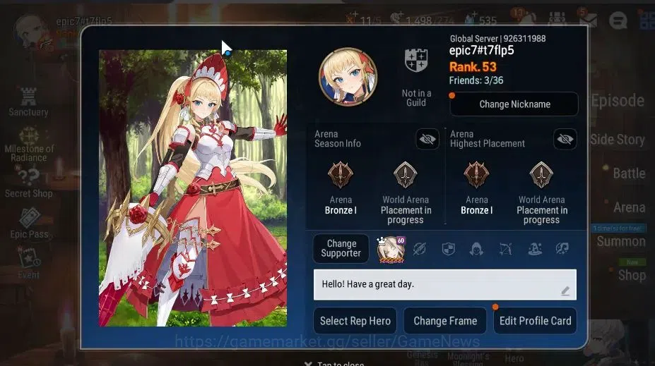 Epic Seven Accounts GLOBAL Unverif|7 ML[Salome,Harsetti,DD Ray,BM hast image 2