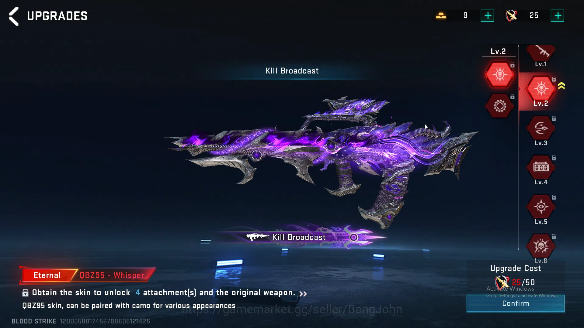 Blood Strike Accounts ASIA|ETHERNAL,KRAKEN,QBZ95,P90|MELE,CHAIN BLADE,GR image 13