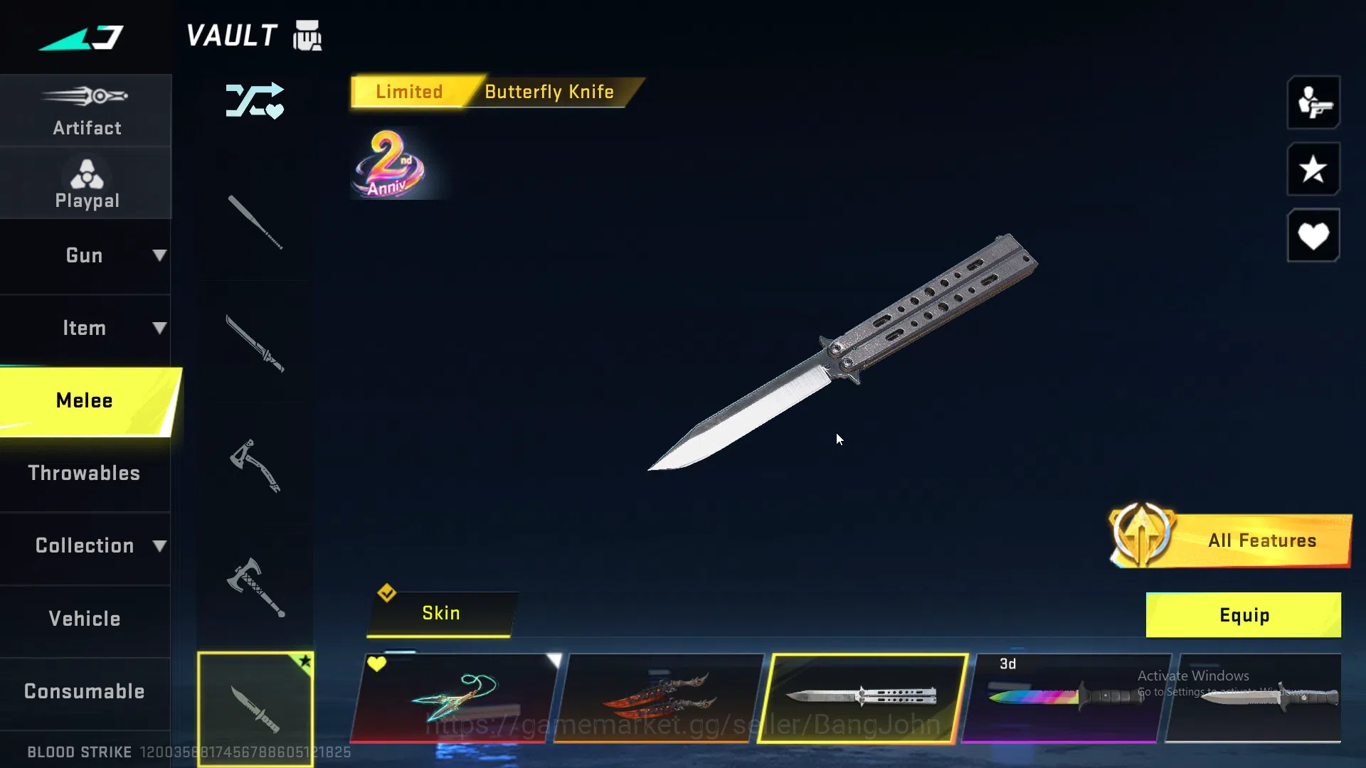 Blood Strike Accounts ASIA|ETHERNAL,KRAKEN,QBZ95,P90|MELE,CHAIN BLADE,GR image 18