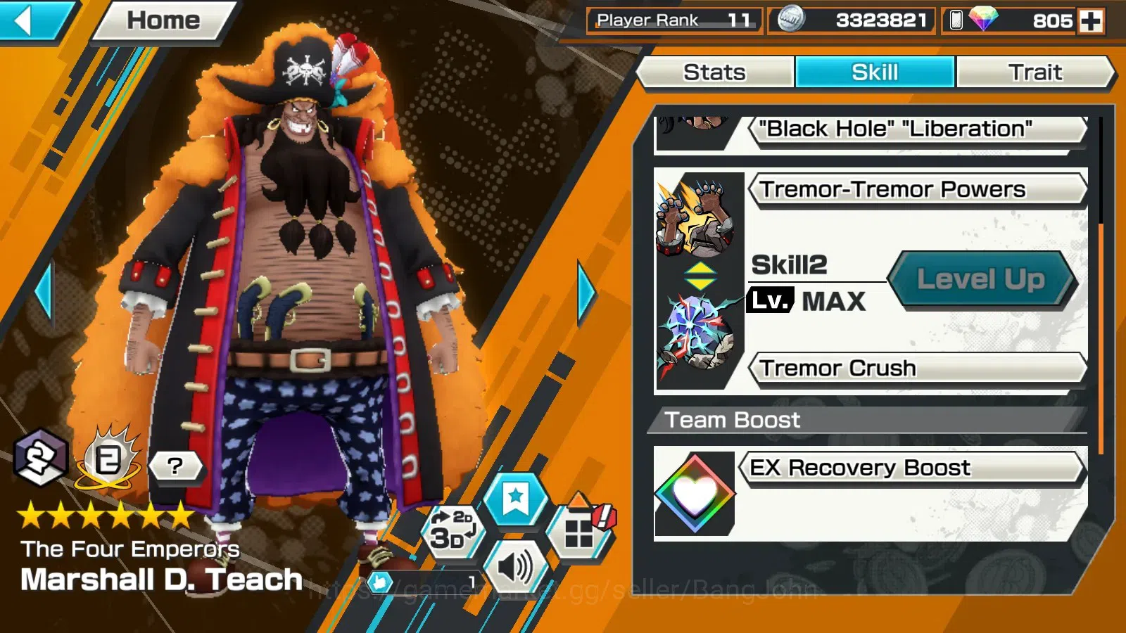 One Piece Bounty Rush Accounts GLOBAL|EX 3|1Max|4Emperors Teach,5elders Nusjuro,T image 6