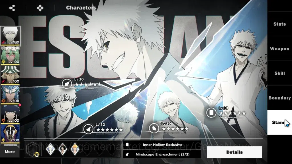 BLEACH: Soul Resonance Accounts NuverseSEA|LV 79|17 SSR [SoiFon+Skin,IchigoIH B3,N image 6