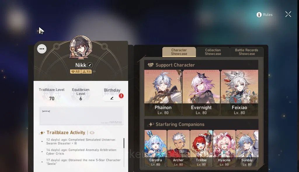 Honkai Star Rail Accounts Asia|TL 70|Phainon Prem Team+1 Sign|15 Limited|[Ev image 2