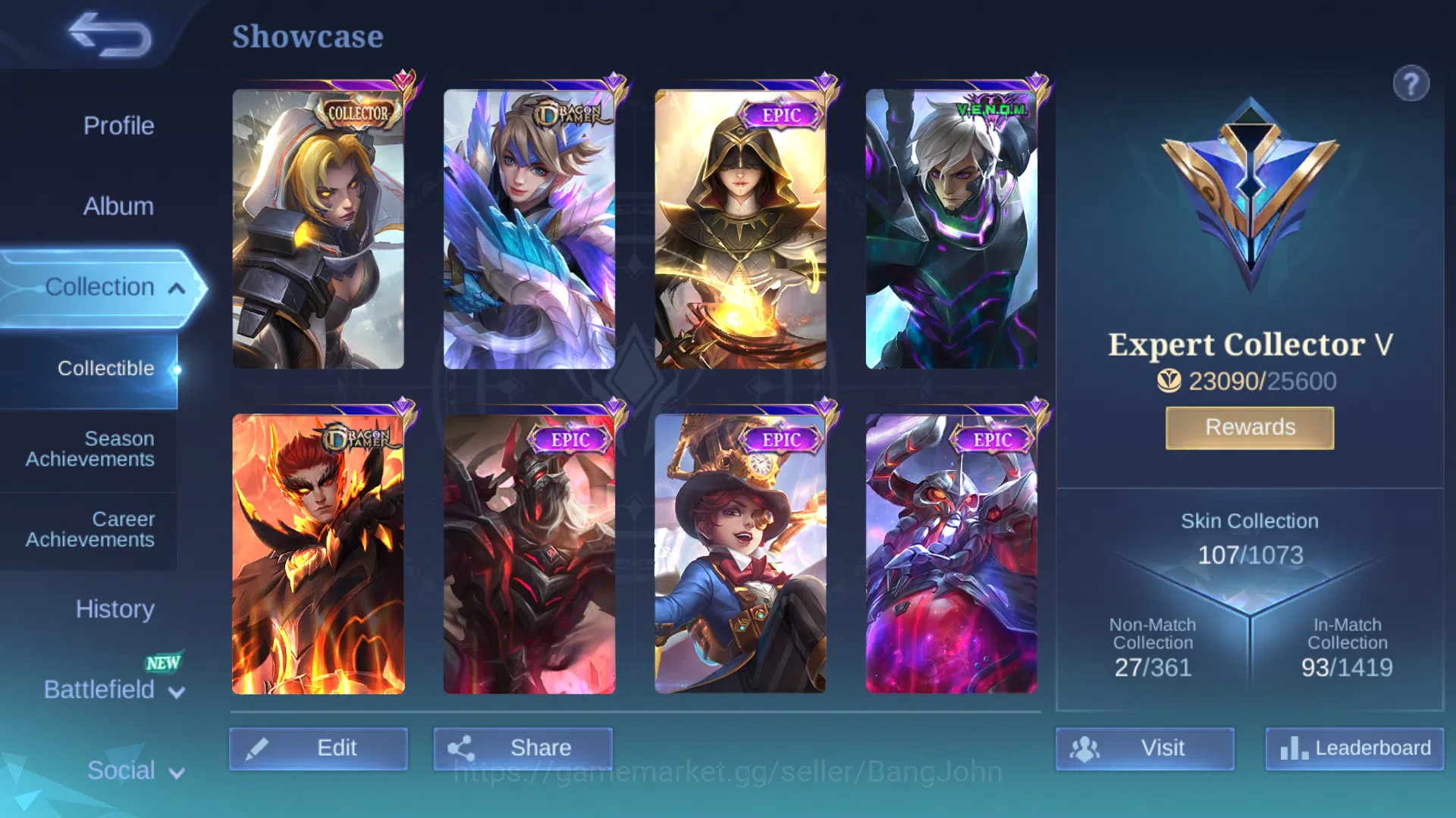Mobile Legends: Bang Bang Accounts Others Hero 71 | Skin 107 | Emblem Max 3 | Collector Natalia | Dragon Tamer Kimmy | Epic 2