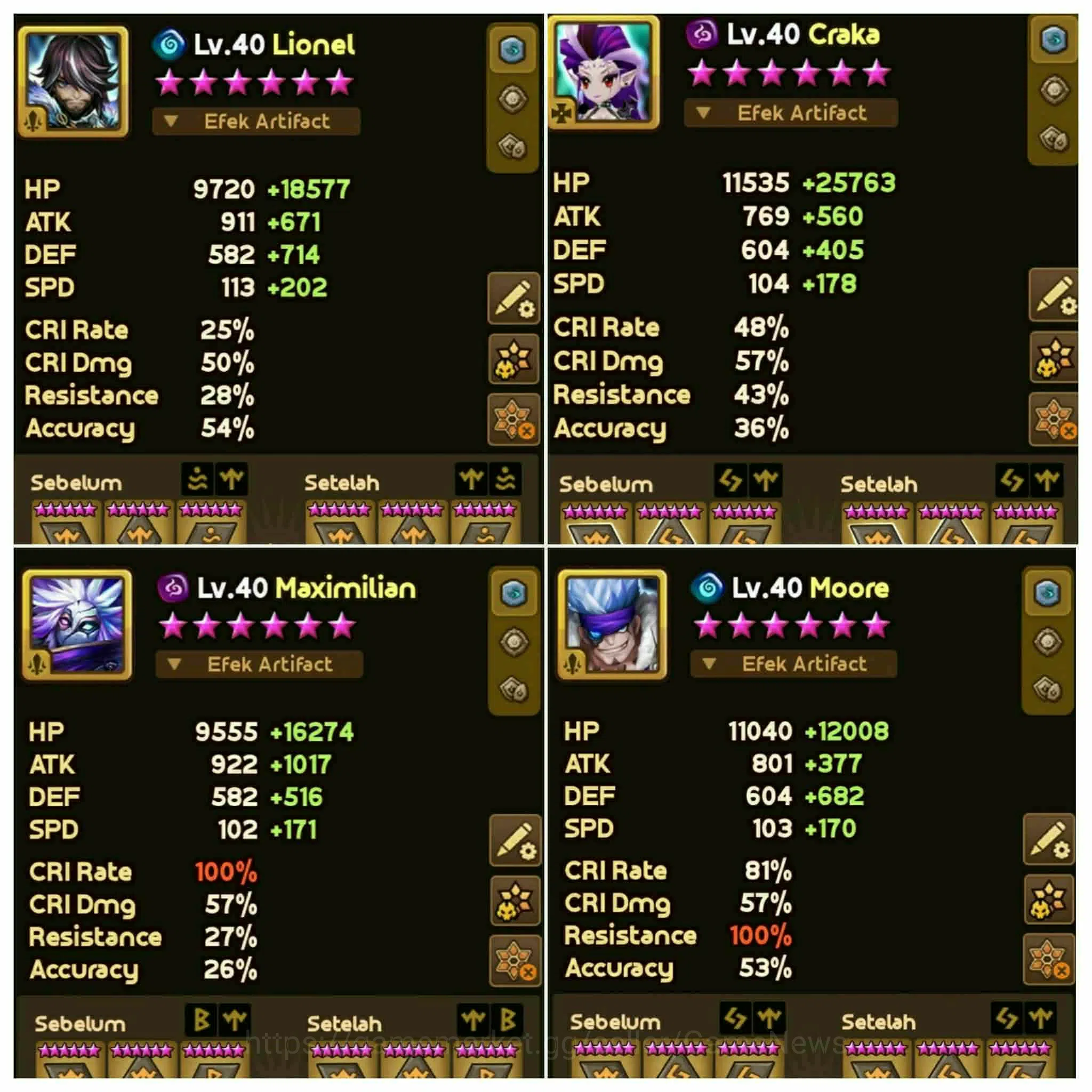Summoners War: Sky Arena Accounts End-Game ASIA Hot 2 LD MAXIMILIAN & CRAKA|80 NB5 Total(Shihou,Vanessa,Etc)|Fast Farm 2 4