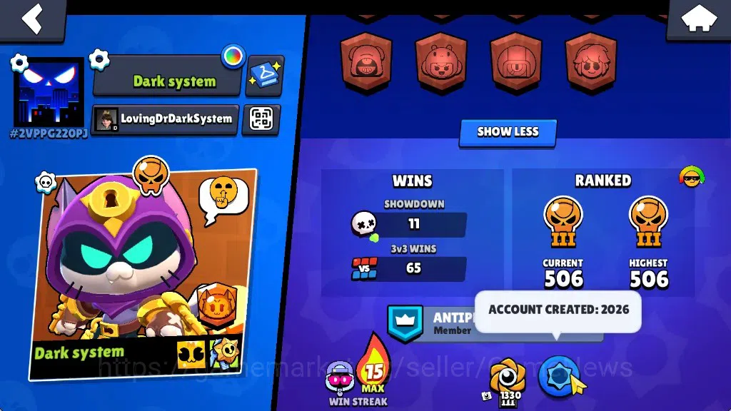 Brawl Stars Accounts 1037 Trophy|19 Brawlers 2 Max Lv [Kit,Shade]|8 Epi image 3