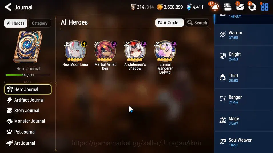 Epic Seven Accounts ASIA Verif|4 ML(NM Luna,EW Ludwig,MA Ken,A Shadow) image 2
