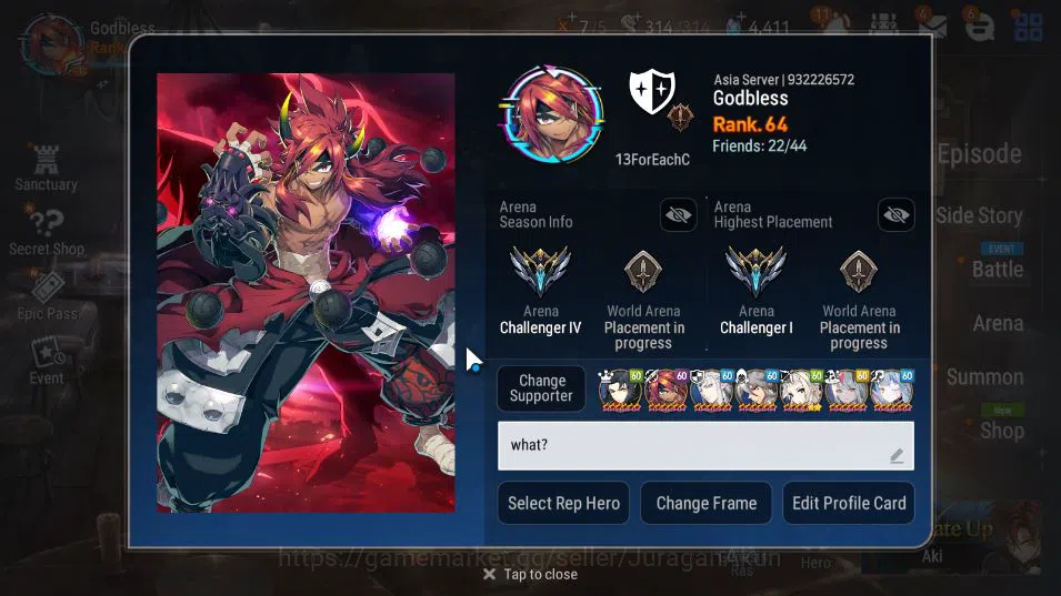 Epic Seven Accounts ASIA Verif|4 ML(NM Luna,EW Ludwig,MA Ken,A Shadow) image 3