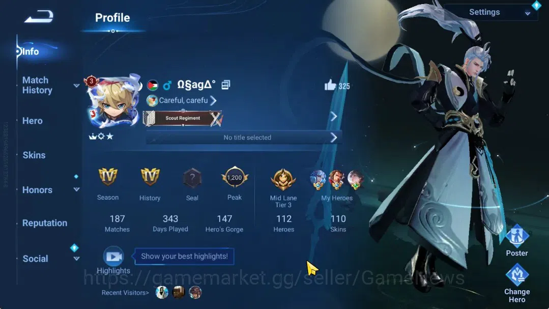 Honor of Kings Accounts Hero112 Skin110|Limited Kongming,Sanxingdui HouYi, image 2