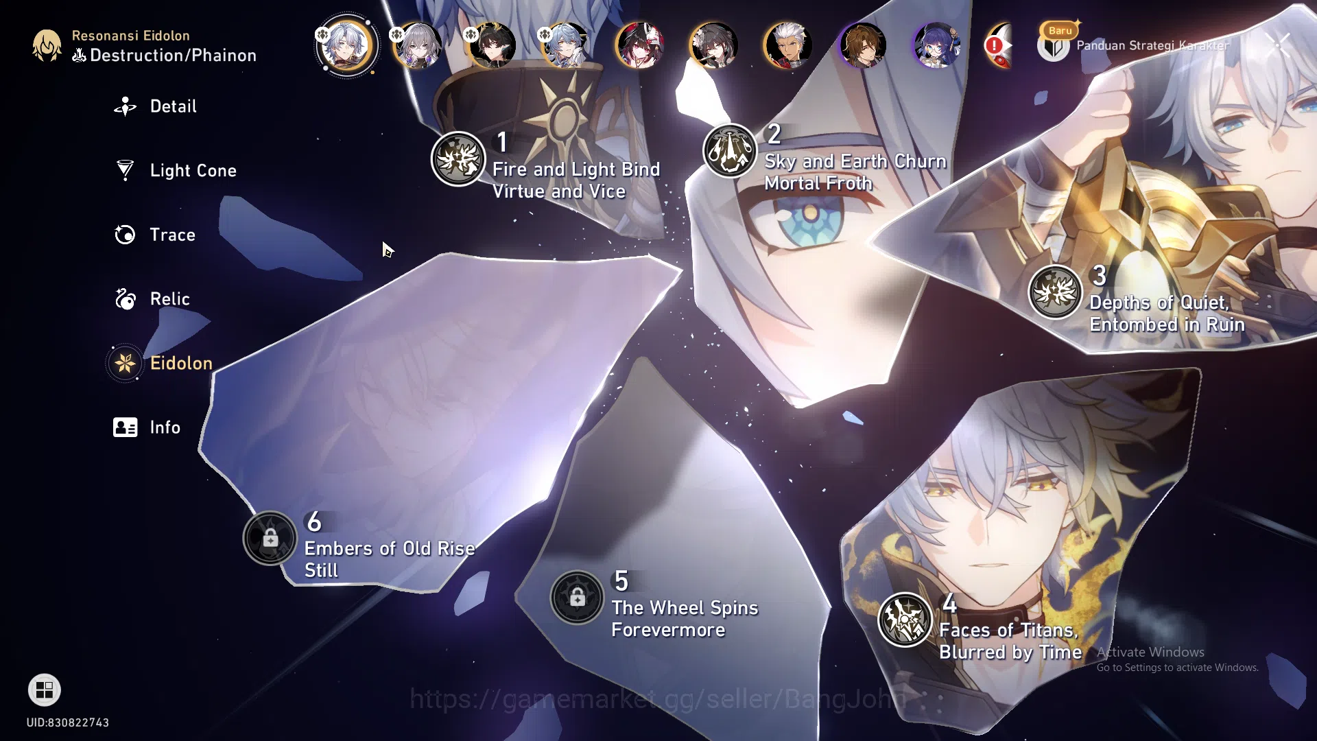 Honkai Star Rail Accounts ASIA|TL 65|8 limit|Phainon E4+sign,DanHeng PT,Sund image 4