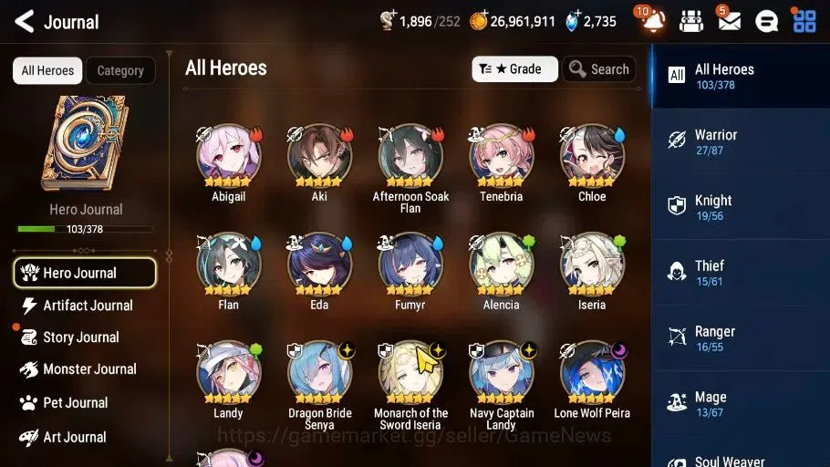 Epic Seven Accounts High-End GLOBAL Unverif|New Era|5 ML(MOTS Iseria,LW Peira,DB Senya,NC Landy,H Lua)+AS Flan|PoH ON+Bless 7