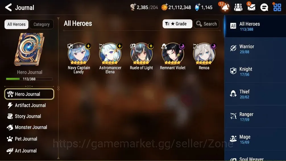 Epic Seven Accounts Starter Global Unverif|5 ML(RoL,NC.Landy,R.Violet,Etc)+Haru,Etc.|PoH+BLESS ON|Theater Fresh 1
