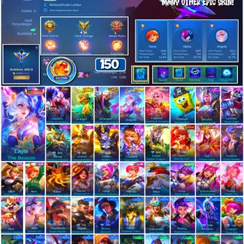 Mobile Legends: Bang Bang Accounts #4246 150 Skins | Layla The Beacon (Legend) | Cecilion Vessel of Gluttony | Granger