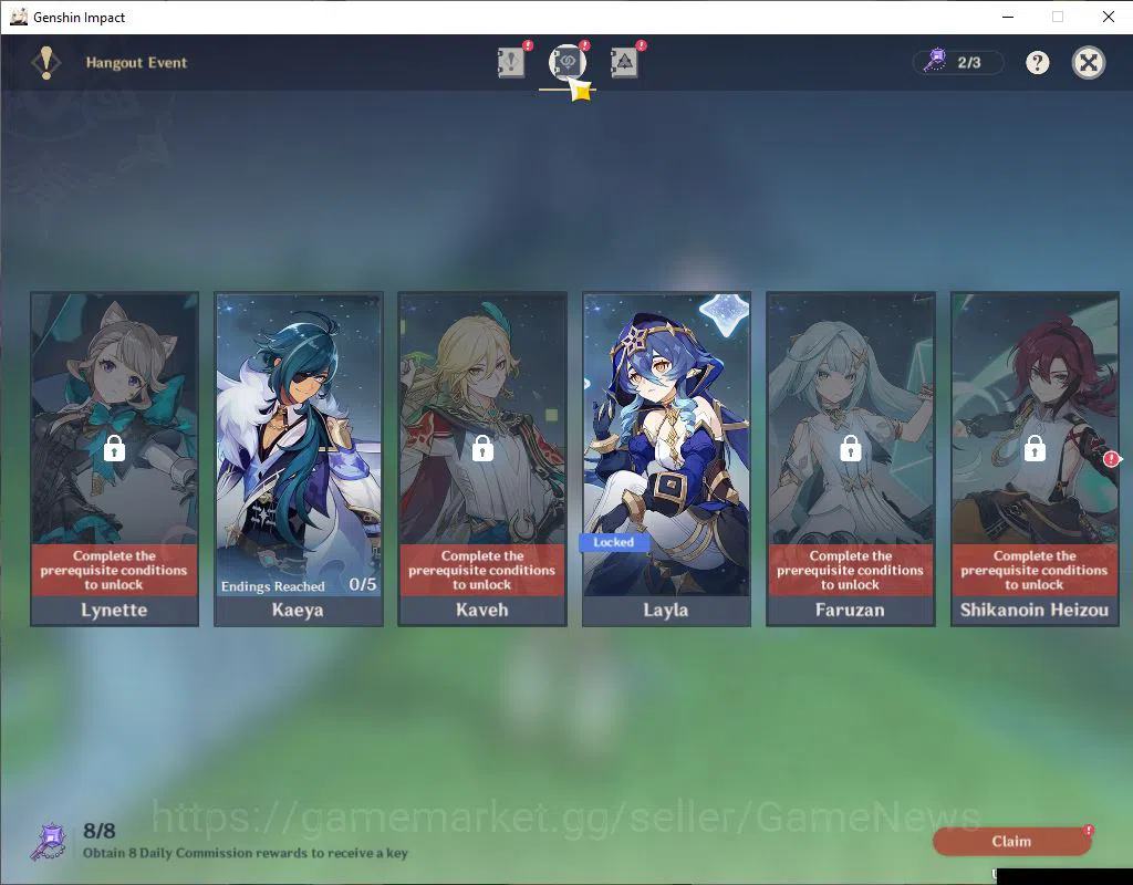 Genshin Impact Accounts Mid Game ASIA|AR 56|6 Limited +3(*5Weapon)|Arlecch,Yoimiya,Raiden,Flins,Nahida,Ayato|MC 13