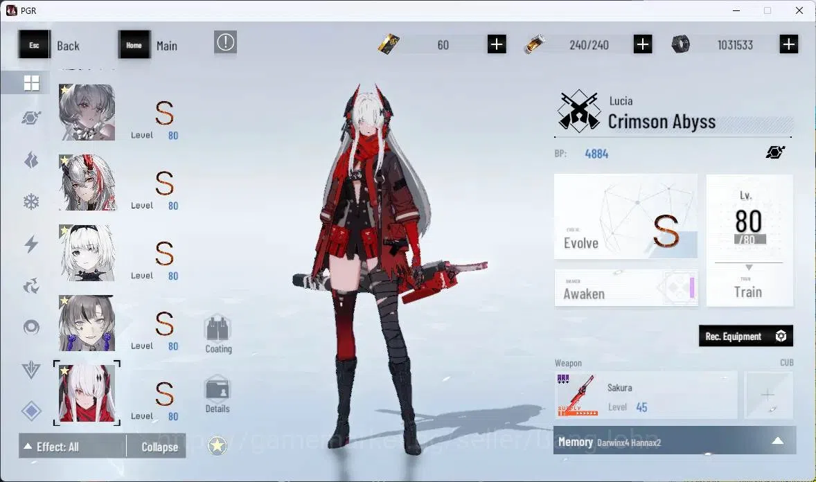 Punishing: Gray Raven Accounts ASIA | Lv80|[S Crepuscule,S Lucia CW,S Pyroath,S O image 11