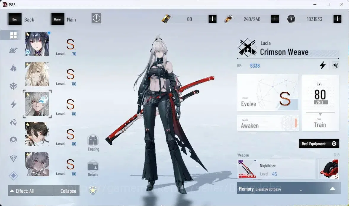 Punishing: Gray Raven Accounts ASIA | Lv80|[S Crepuscule,S Lucia CW,S Pyroath,S O image 5