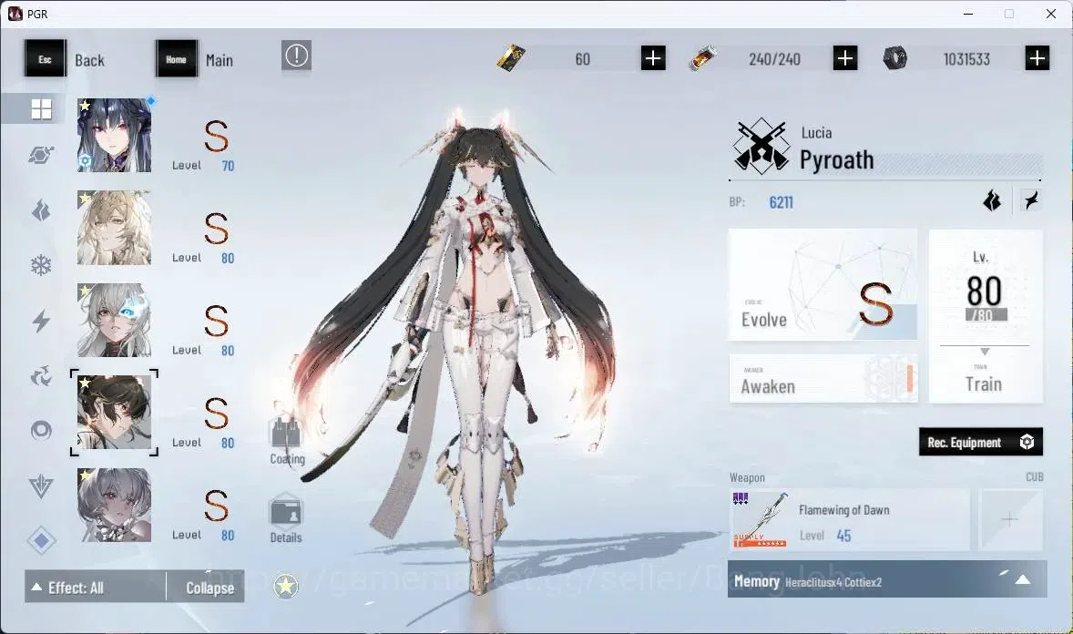 Punishing: Gray Raven Accounts ASIA | Lv80|[S Crepuscule,S Lucia CW,S Pyroath,S O image 6