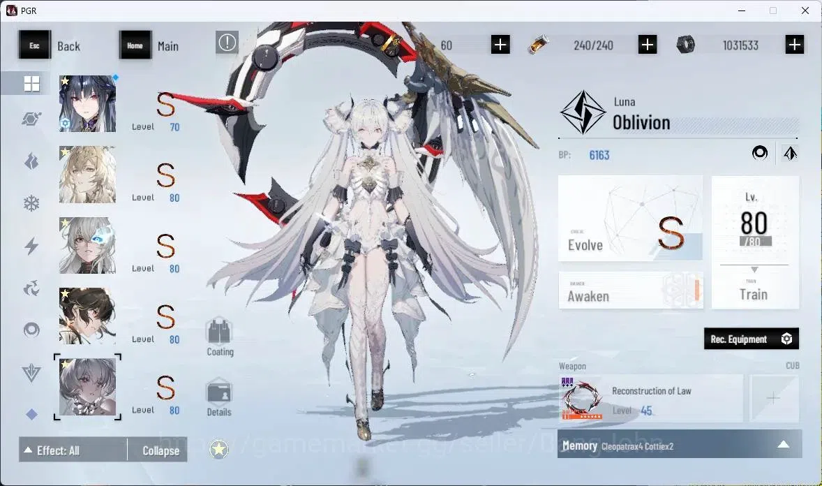 Punishing: Gray Raven Accounts ASIA | Lv80|[S Crepuscule,S Lucia CW,S Pyroath,S O image 7