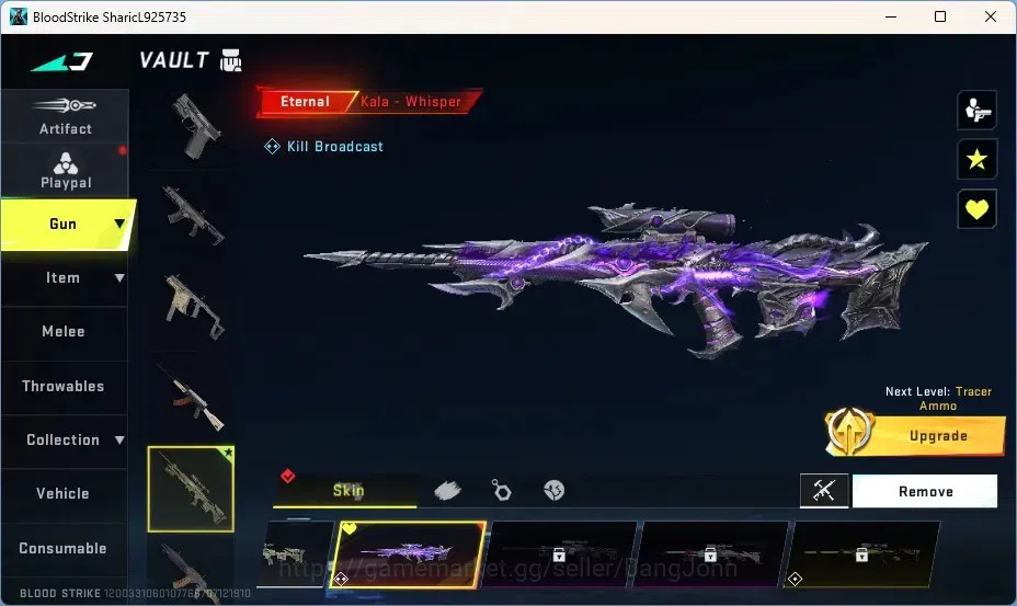 Blood Strike Accounts Starter ASIA | 1 ETERNAL: Kala-Whisper | 2 Legendary Guns | 1 Ultra Loot Crate | 1 Epic Name Changing 2