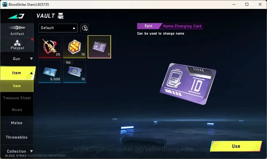 Blood Strike Accounts Starter ASIA | 1 ETERNAL: Kala-Whisper | 2 Legendary Guns | 1 Ultra Loot Crate | 1 Epic Name Changing 6