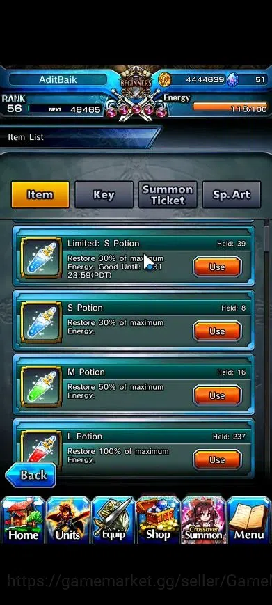 Grand Summoners Accounts End-Game Global|Rank 56|14 Ascend+3 2