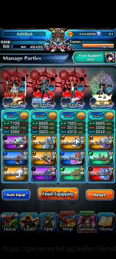 Grand Summoners Accounts End-Game Global|Rank 56|14 Ascend+3 3
