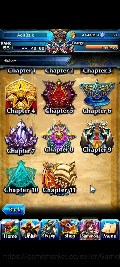 Grand Summoners Accounts End-Game Global|Rank 56|14 Ascend+3 9