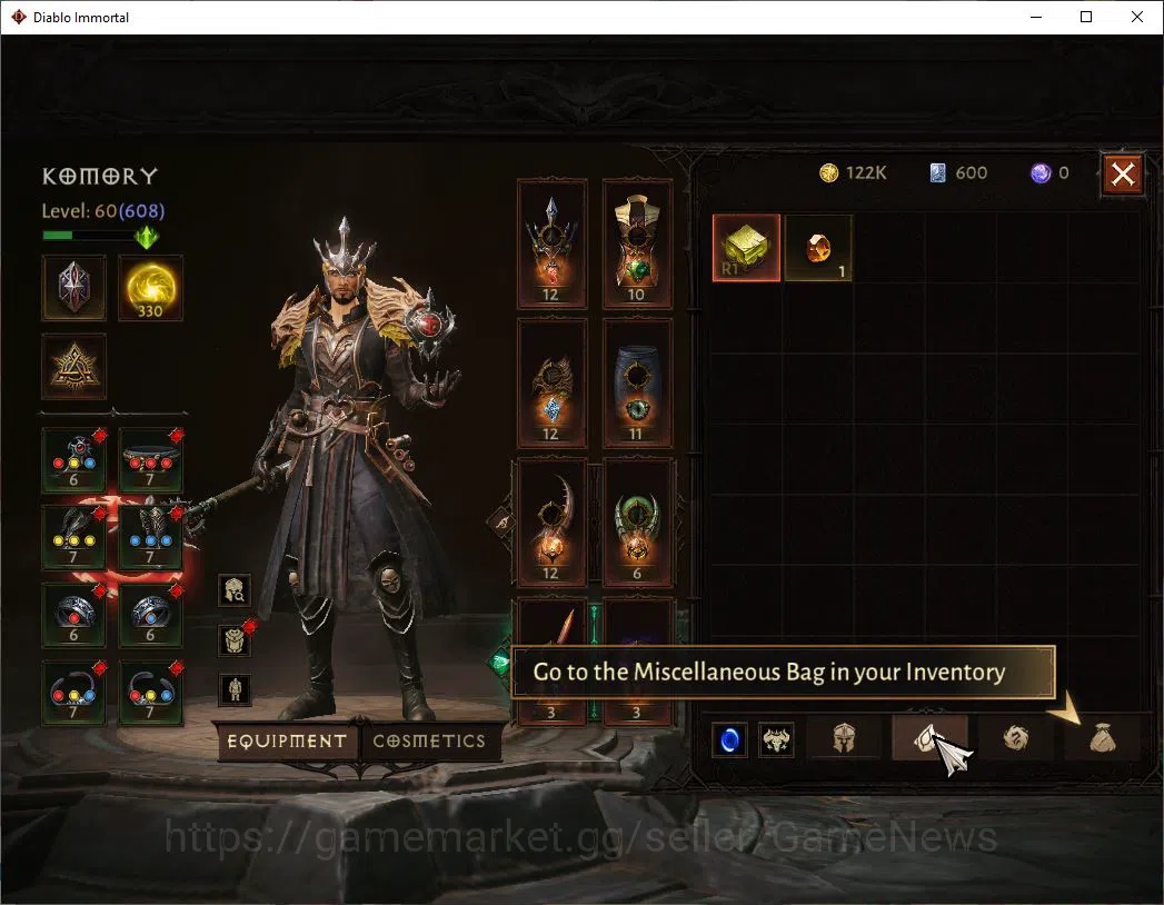 Diablo Immortal Accounts SEA-Izual|Change Server ON|Lv60(608)|Wizard|CR 34k image 11