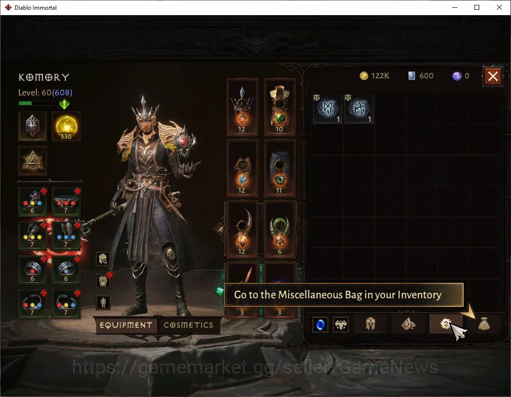 Diablo Immortal Accounts SEA-Izual|Change Server ON|Lv60(608)|Wizard|CR 34k image 12