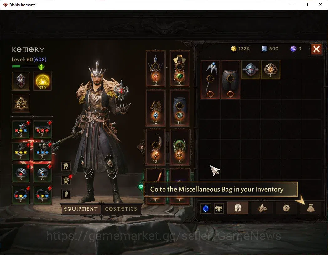 Diablo Immortal Accounts SEA-Izual|Change Server ON|Lv60(608)|Wizard|CR 34k image 5