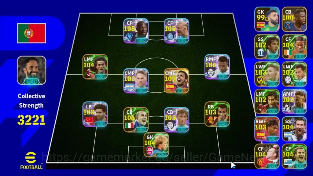 eFootball Accounts High-End Android|Power 3221|Big Time Rodri|14 Epic F.Cannavaro,D.Drogba,R.Donadoni,D.Forlan|16 ShowTime 1
