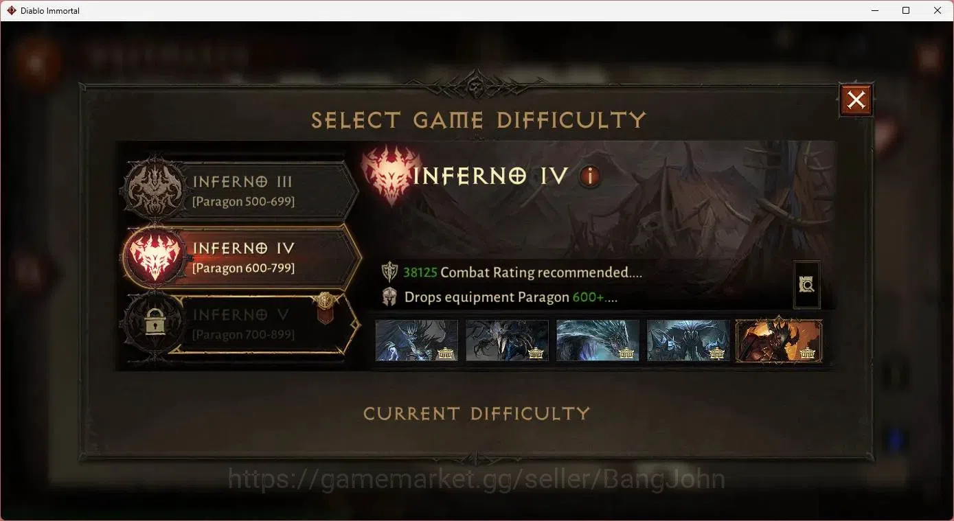 Diablo Immortal Accounts Mid-Tier SA - Oza | 60 (742) Barbarian | CR 42K | Reso 540 | Inferno 4 | 1 Cosmetics |MYRRJEN Lv 30 12