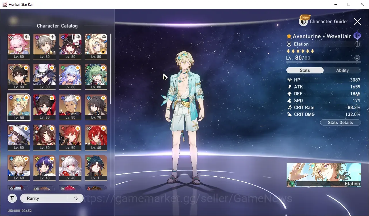 Honkai Star Rail Accounts Others Asia|TL 67|1 PremTeam|17 Limited (Aventurine Wave E1,Archer E1,Rin Tohsaka,Robin 1