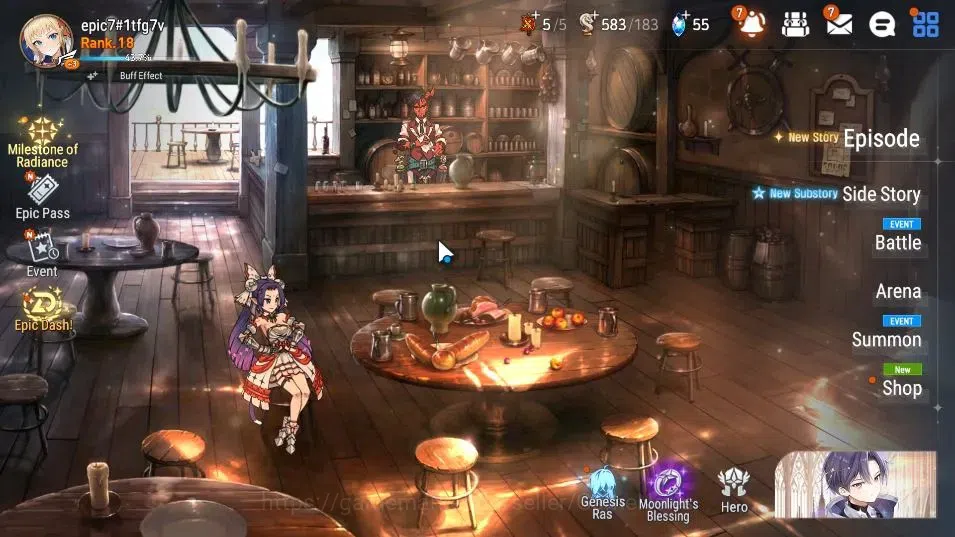 Epic Seven Accounts Starter GLOBAL Unverif|New Era|3 ML (RueleLight,Straze,LQ Charlote)+Tenebria,Landy,Fenne|Poh ON|2,5K 1
