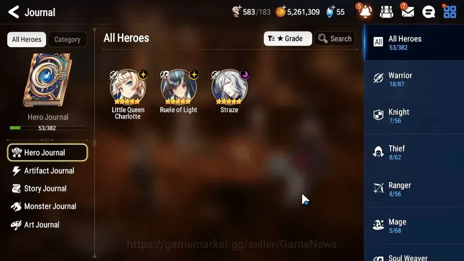 Epic Seven Accounts Starter GLOBAL Unverif|New Era|3 ML (RueleLight,Straze,LQ Charlote)+Tenebria,Landy,Fenne|Poh ON|2,5K 6