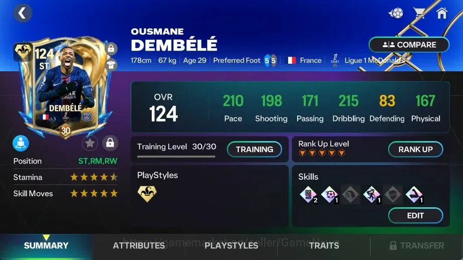 EA SPORTS FC Mobile Accounts OVR 125/90B Value|9 EVO(Dembele,Messi,Gabriel UTOT image 6