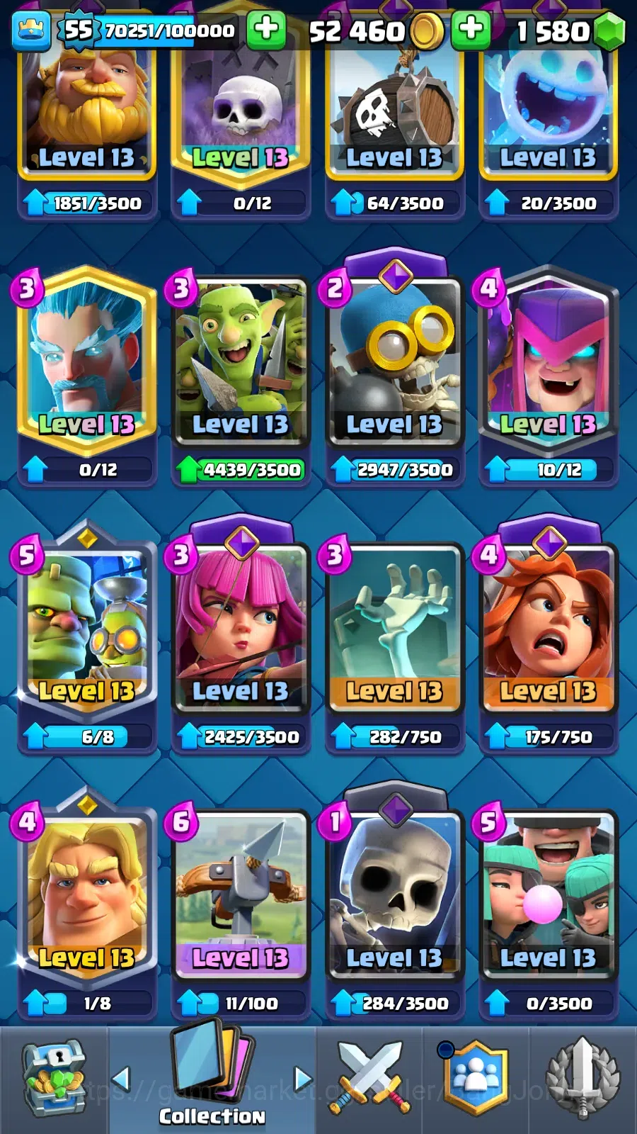 Clash Royale Accounts Lv 55|Trophy 9500|KTL 15|Limited Skin|Max 1-Card 1 image 10