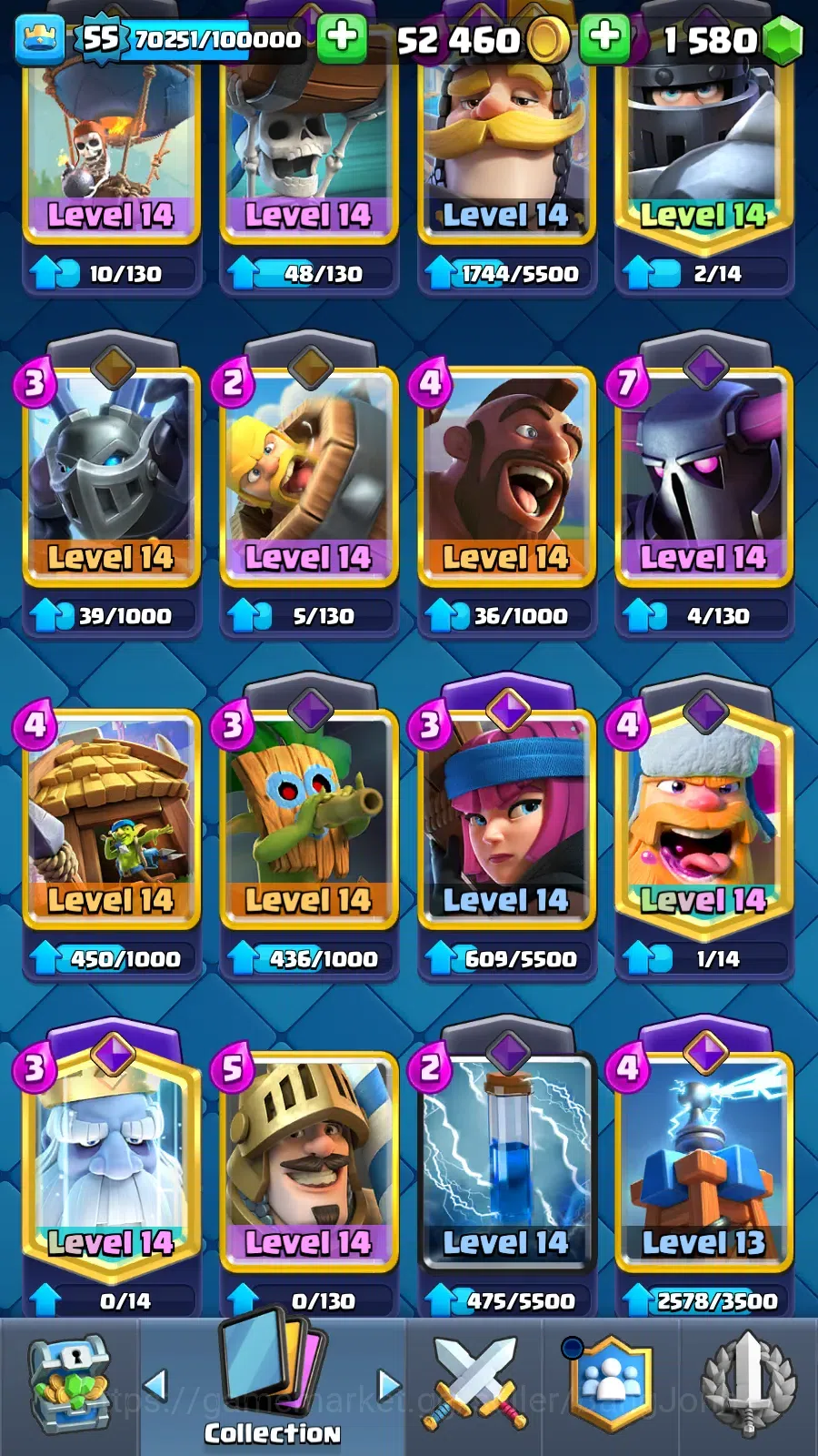 Clash Royale Accounts Lv 55|Trophy 9500|KTL 15|Limited Skin|Max 1-Card 1 image 11