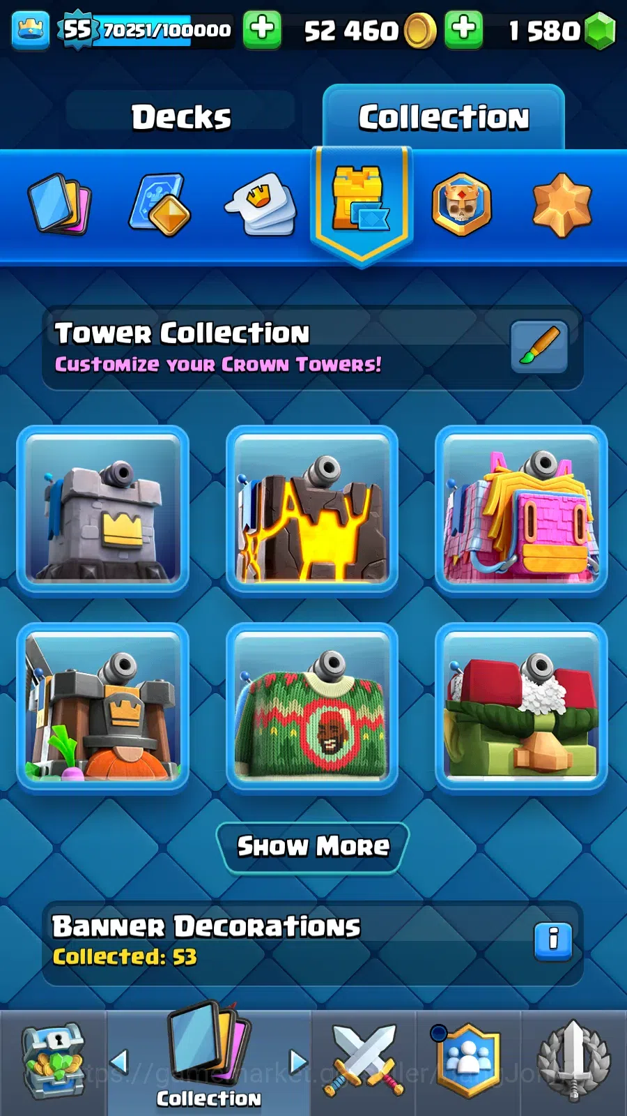 Clash Royale Accounts Lv 55|Trophy 9500|KTL 15|Limited Skin|Max 1-Card 1 image 12